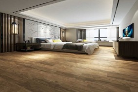 102736 Wood Grain Waterproof Vinyl Flooring for Hotel