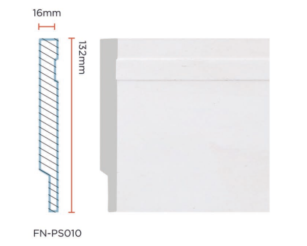 PS Skirting Board for Flooring 132*16mm FN-PS010 PS Skirting Board for Flooring 132*16mm FN-PS010