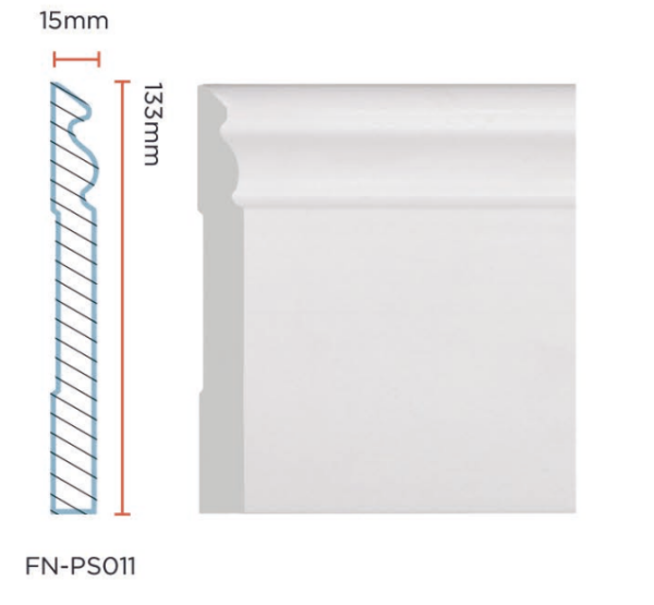 PS Skirting Board for Flooring 133*15mm FN-PS011 PS Skirting Board for Flooring 133*15mm FN-PS011