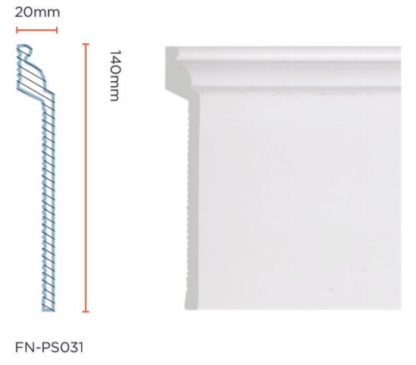 PS Skirting Board for Flooring 140*20mm FN-PS031 PS Skirting Board for Flooring 140*20mm FN-PS031