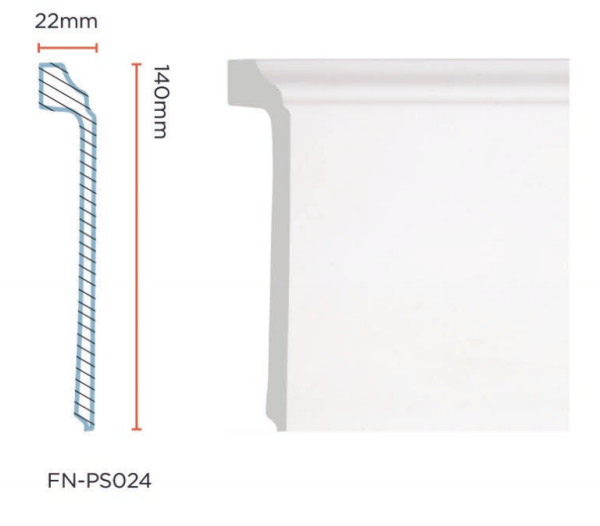 PS Skirting Board for Flooring 140*22mm FN-PS024 PS Skirting Board for Flooring 140*22mm FN-PS024