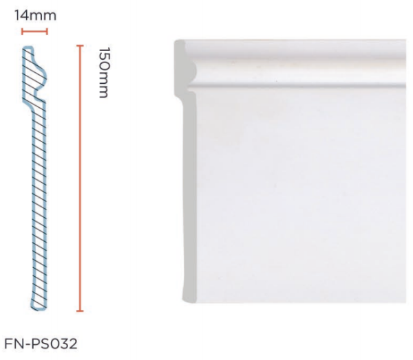 PS Skirting Board for Flooring 150*14mm FN-PS032 PS Skirting Board for Flooring 150*14mm FN-PS032
