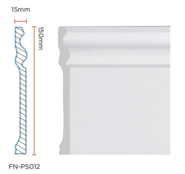 PS Skirting Board for Flooring 150*15mm FN-PS012 PS Skirting Board for Flooring 150*15mm FN-PS012