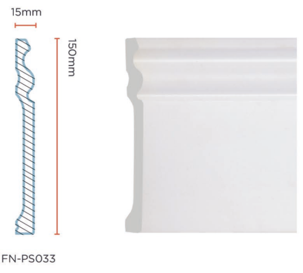 PS Skirting Board for Flooring 150*15mm FN-PS033 PS Skirting Board for Flooring 150*15mm FN-PS033
