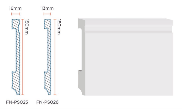 PS Skirting Board for Flooring 150*16mm 150*13mm FN-PS025, 026 PS Skirting Board for Flooring 150*16mm 150*13mm FN-PS025, 026