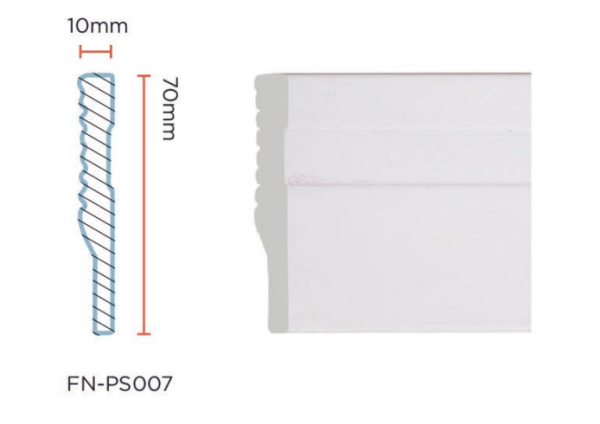 PS Skirting Board for Flooring 70*10mm FN-PS007 PS Skirting Board for Flooring 70*10mm FN-PS007