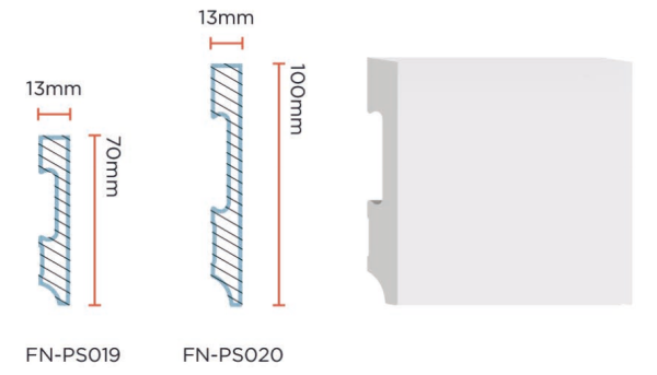PS Skirting Board for Flooring 70*13mm 100*13mm FN-PS019-020 PS Skirting Board for Flooring 70*13mm 100*13mm FN-PS019-020