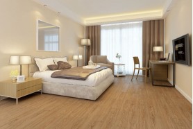 Wooden Pattern WPC LVT SPC for hotel bedroom 1